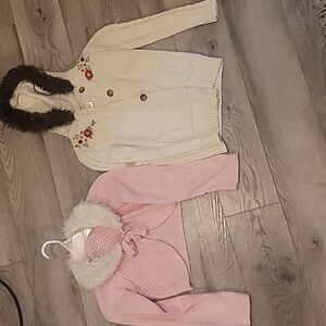 Gymboree Sweater LOT CardiganS W/FAUX FUR Size Small